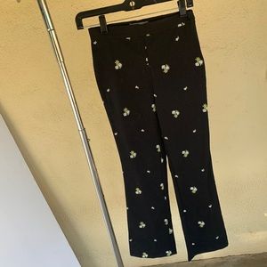 Flare Embroidered High Rise Pant